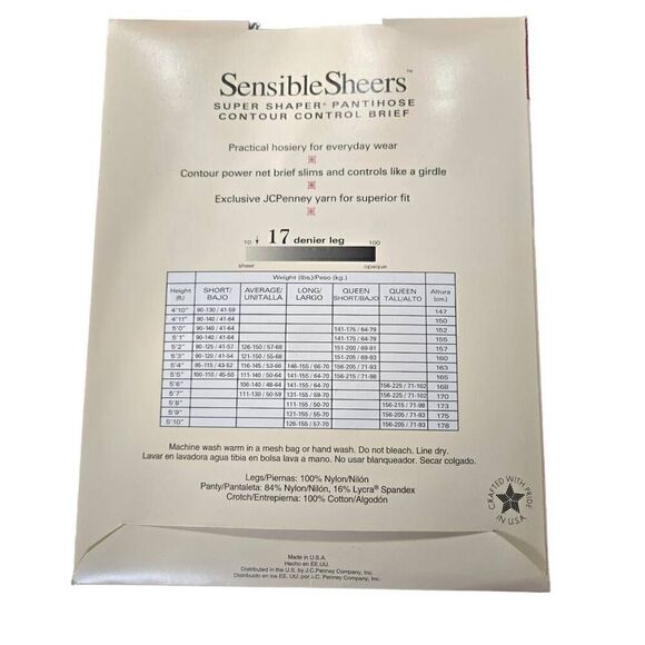 Worthington Sensible Sheers Super Shaper Pantyhose Nylons SZ Long Taupe Vintage - Picture 3 of 6